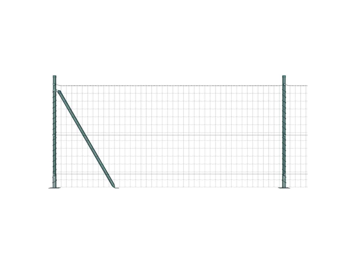 Conjunto 1 Cerca Externa Vidaxl Verde Aço (25 X 0,8 M)