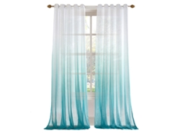 Cortina Translúcida Em Painel De Tecido Linho Rayon Com Gradiente, Mistura De Tecidos Para Sala Ou Quarto