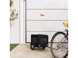 Vidaxl Reboque De Bicicleta P/ Animais Tecido Oxford/ferro Preto