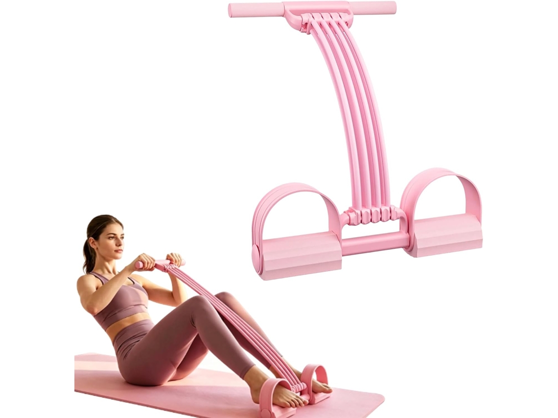 Faixa Elástica Multifuncional Com Pedais, 8-tubos Alças, Ajuste Manual De Tensão Para Treinamento Fitness