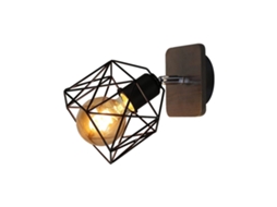 Candeeiro de Parede Vintage Preto 1 Lâmpada E27 Metal Industrial Ponto de Teto NETTLIFE