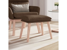 vidaXL Apoio de pés tecido 45x29,5x35 castanho