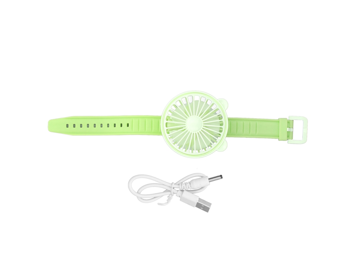 Primerox ventilador de Pulso Portátil Cute com Orelhas de Urso Usb Carregável Verde