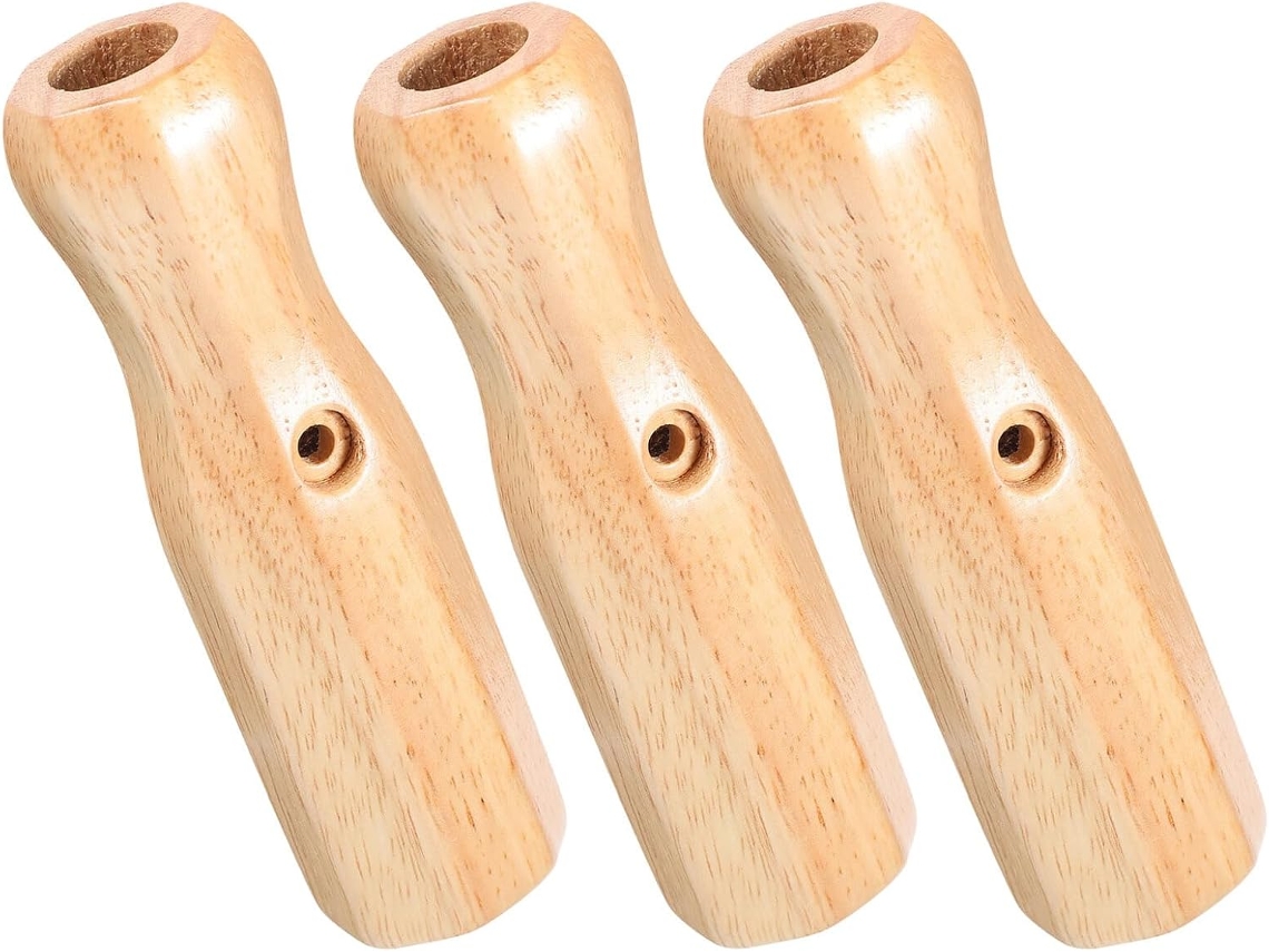 Conjunto De 3 Puxadores Ergonômicos De Madeira Para Mesa De Pebolim.