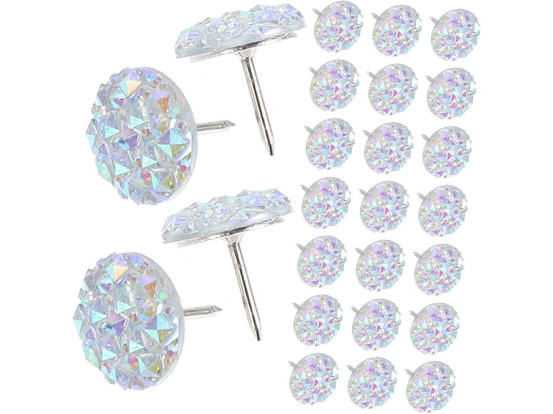 60 Tachinhas Redondas E Elegantes Em Resina Metal Com Efeito De Pedras Preciosas Brilhantes, Ideais Para Murais, Salas