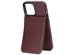 Capa Carteira Multifuncional com Fecho Magnético e Suporte para Iphone 13 Pro Marrom com S/MARCA
