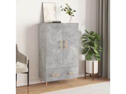 Vidaxl Aparador Alto 69,5x31x115 Cm Derivados De Madeira Cinza-cimento