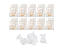Conjunto Inserções Flange Silicone 19/21/24mm Com 10 Saquinhos De Leite 250ml