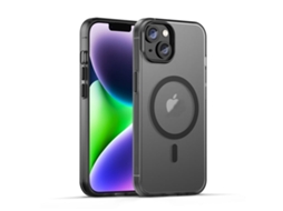 Capa Híbrida Translúcida Para Iphone 14 Plus - Tpu E Pc Com Magsafe | Fosca - Preta