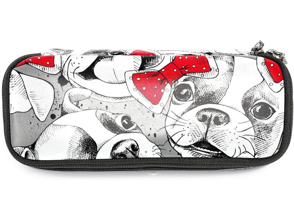 Tenho lápis com estampas de Buldogue Francês e fitas, marcadores de grande capacidade, organizador escolar,