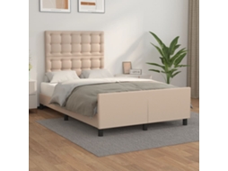 Estrutura Cama Cabeceira 120x200 Cm Couro Artificial Cappuccino