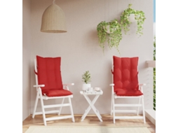 Vidaxl Almofadões P/ Cadeira Encosto Alto 2 Pcs Tecido Oxford Vermelho