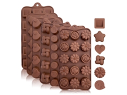 Forma De Bolo De 6 Peças, Molde De Silicone Multi Estilo Para Chocolate Zeuxo