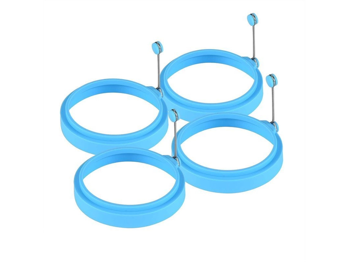 2026 anéis de Silicone para Ovos, Moldes para Ovos Fritos e Panquecas, 4 Peças Cor Azul