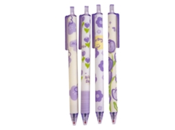 Canetas Esferográficas 4pcs, Canetas Coloridas Confortáveis, Tinta Preta
