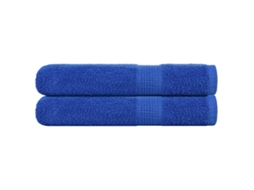 Toalhas 2 Pcs 100x200 Cm 360 Gsm 100 Algodão Azul Wsd869327