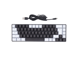 Teclado Gaming Membrana 68 Teclas Rgb Retroiluminado Usb Para Win Office Hogar Blanco Negro