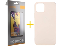 Kit Capa e Película Vidro Full 1X  iPhone 11 Accetel Silicone Rosa