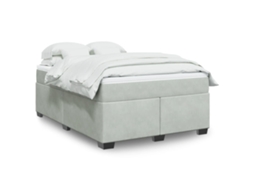 Vidaxl Cama com Molas/colchão 160x200 Cm Veludo Cinzento claro