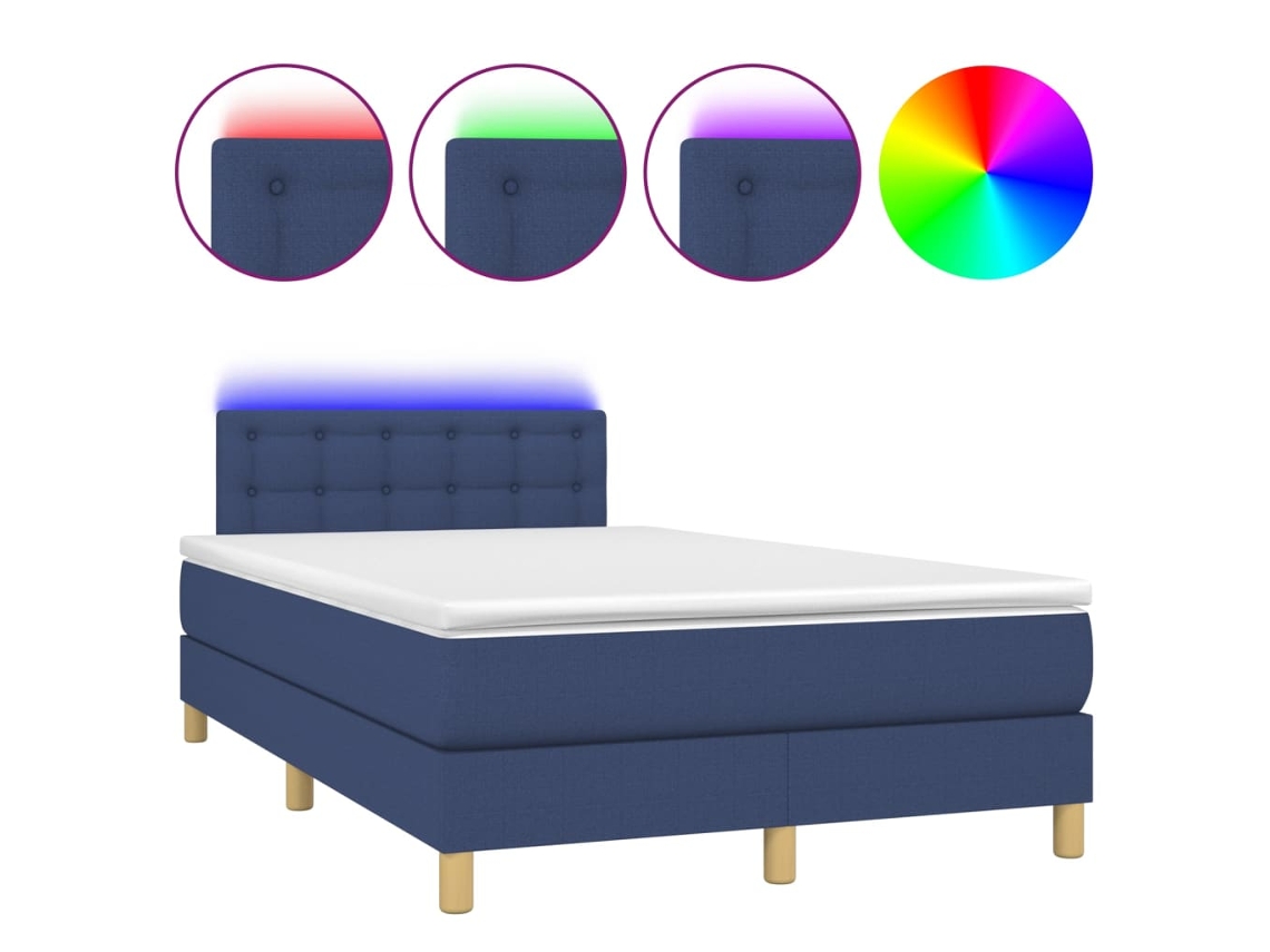 Box Spring Bed, Box Spring Beds Vidaxl Azul Tecido (120 X 200 Cm)