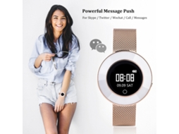 Pulseira Inteligente Feminina Microwear X6 dourada com monitor de frequência cardíaca, conta passos, resistente à água Ip68 EOOCOO