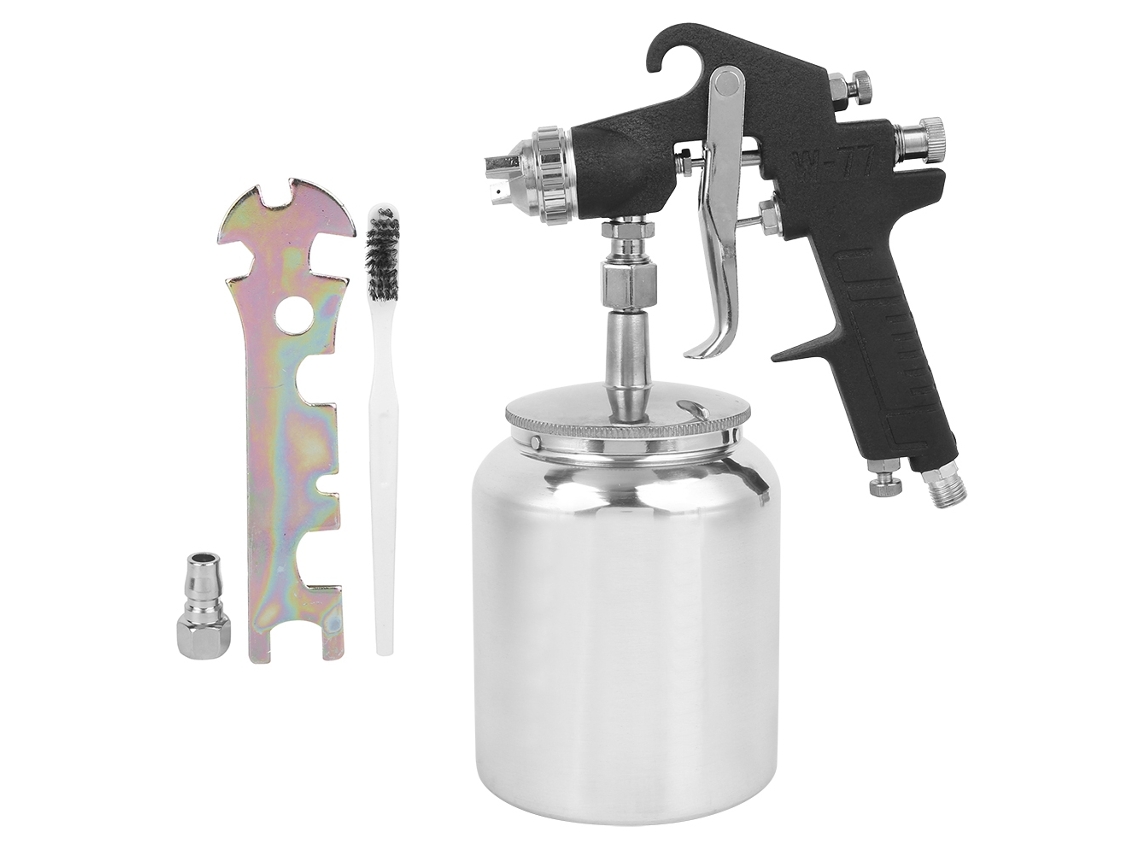 Pulverizador De Pintura Neumático Airbrush Negro 2.5mm Alta Atomización Para Automoción