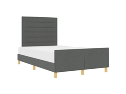 Estrutura da Cama Cinzento Escuro 120 X 200 Cm Tecido MAISON EXCLUSIVE