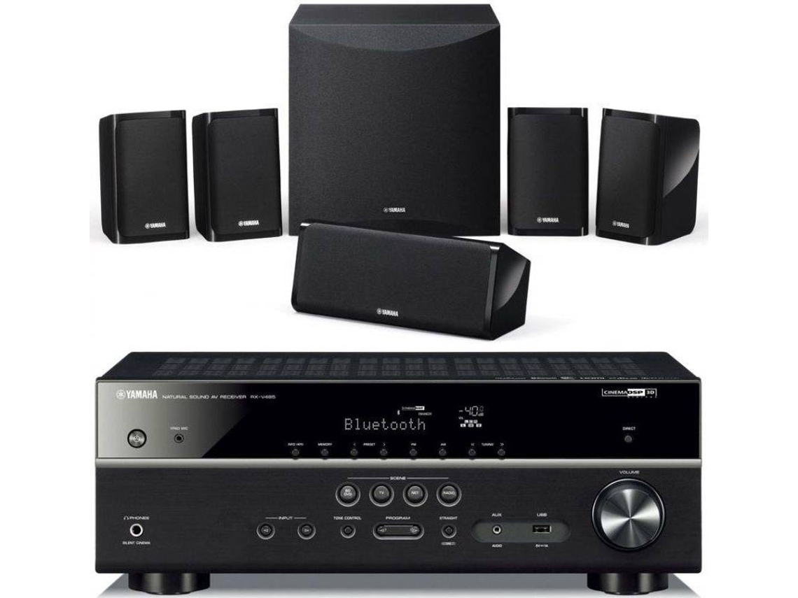 Kit Colunas Home Cinema e Recetor A/V YAMAHA YHT-4854 (115 W - Canais: 5.1 - 5+1)