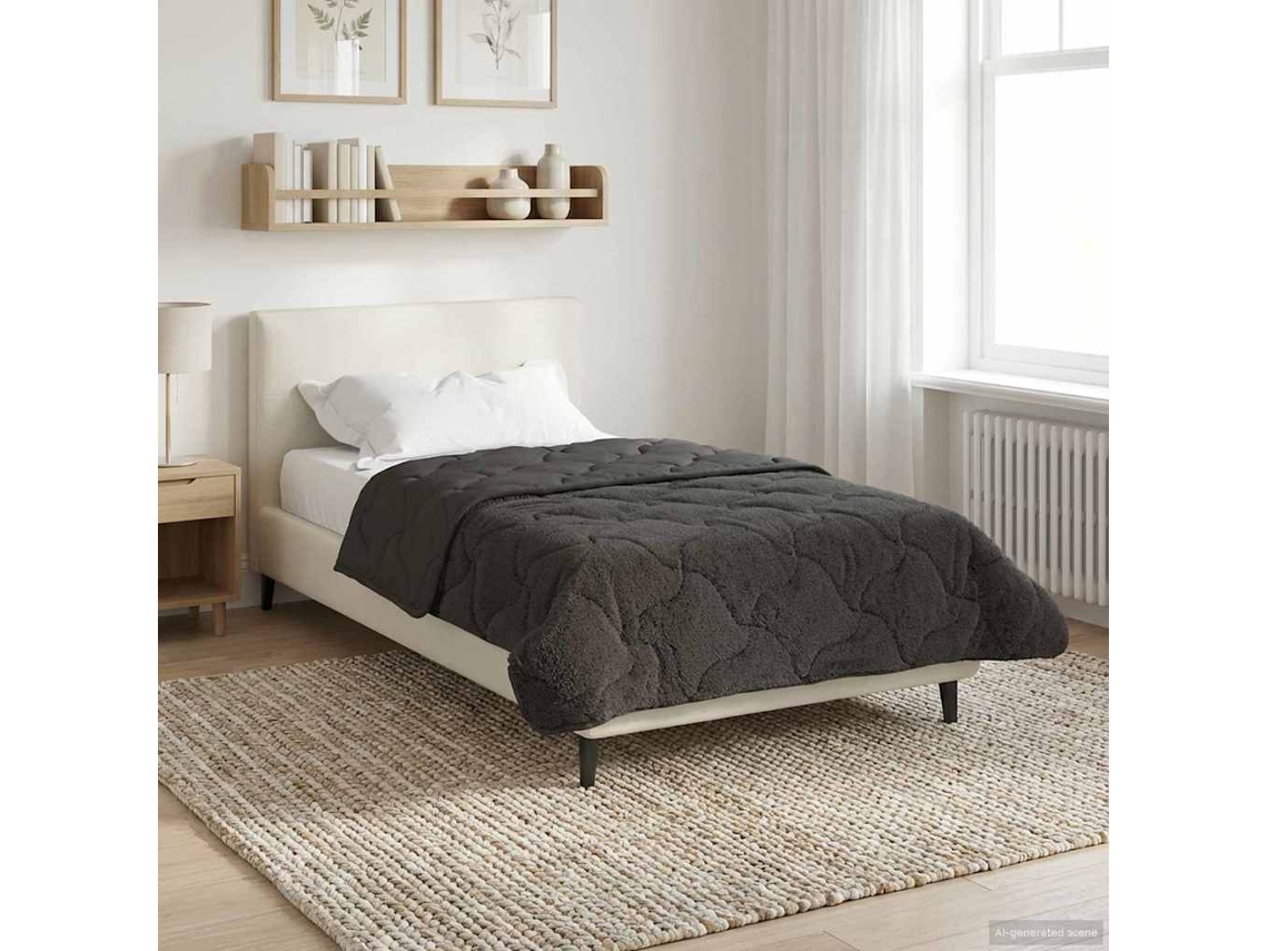 Vidaxl Duvet De Ano Inteiro Colchonete Antracite 135 X 200 Cm