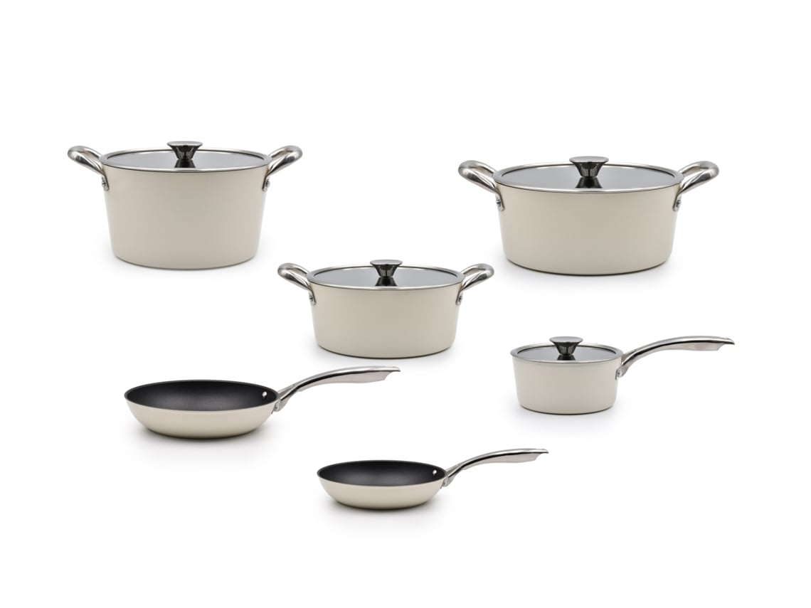Trem de Cozinha CELAR Crème 6 Peças (Outlet Caixa Aberta - Anti-Aderente - Sem PFOA)