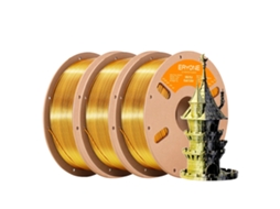 Filamento Bicolor, Acabamento Seda Fosca, Para Impressora 3d Fdm, Preto Dourado Escuro 3kg