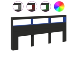 Headboard Cabinet, Headboard Cabinets Vidaxl Preto Madeira Processada (220 X 17 X 102 Cm)
