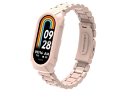 Bracelete para Xiaomi Smart Band 9/9 Nfc/8/8 Nfc Plástico com Três Contas Rosa Sakura XIAOMOYU