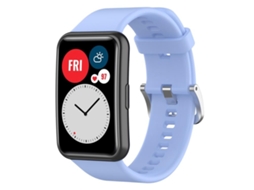 Bracelete para Huawei Watch Fit New Silicone Fivela de Aço Prateada Azul Crisântemo XIAOMOYU