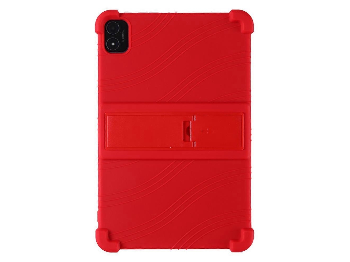 Capa de silicone com suporte de 4 bordas e à prova de choque para tablet Teclast T40s, vermelho Hengrongshen
