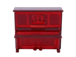 Mini Piano De Madeira Para Casa De Bonecas 1:12 Decoração Brinquedo Vermelho