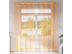 Vidaxl Cortinas De Voile Com Ilhós 2 Pcs Laranja 140x225 Cm