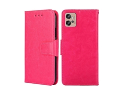 Capa De Couro Com Textura De Cristal Para Motorola Moto G32 4g