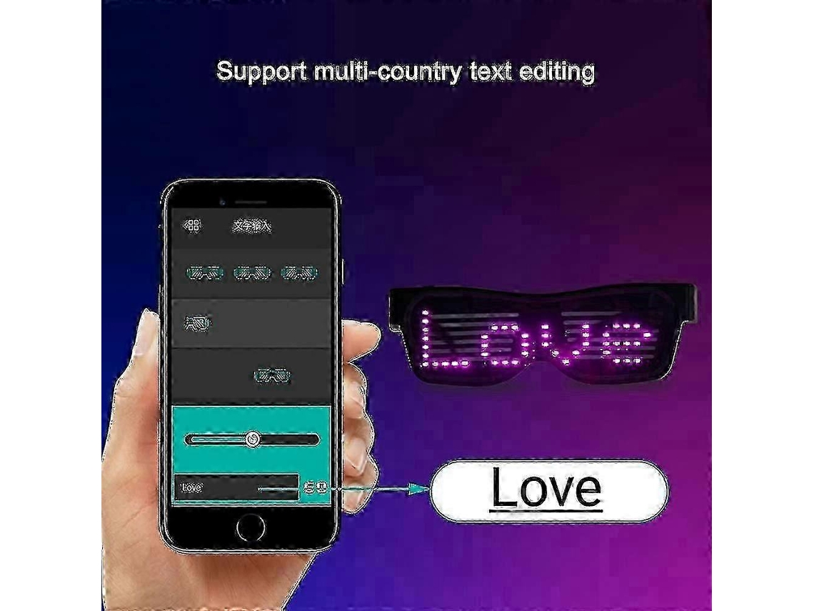 Óculos De Led Para Festa Com Bluetooth E Luzes Neon