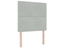 Estrutura De Cama De Veludo Cinza Claro Com Armazenamento Vidaxl Cinzento-claro Veludo (120x190 Cm)