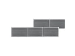 Conjunto De Cerca Vidaxl Cinzeto Wpc (872x106 Cm)