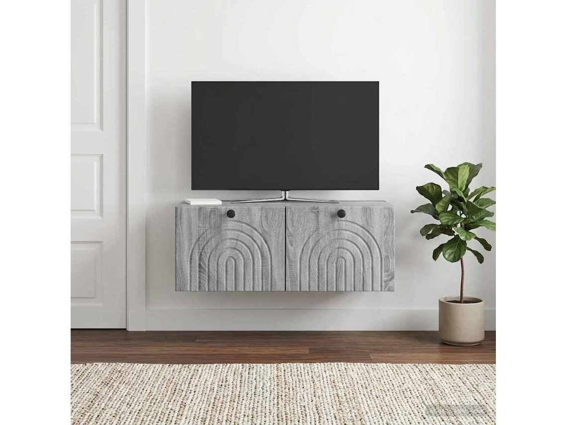 Vidaxl Gabinete De Tv De Parede Sonoma Cinzento 78,5 X 41 X 30 Cm