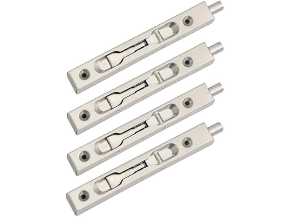 Travas De Porta Embutidas, Pacote Com 4, 2 Pares, Ferrolhos Deslizantes De Aço Inoxidável, 15 Cm De Comprimento