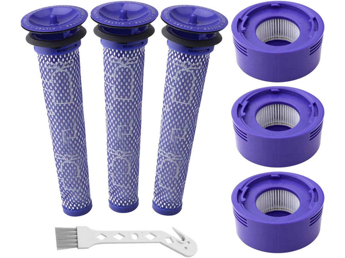 Acessórios Aspirador De Pó Para Dyson V7 E V8, Kit De Substituição De Filtros Com 6 Pcs Cuich