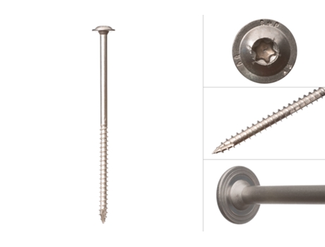 Parafuso Anilha Aço Inoxidável 8.0 X 160 Mm Torx Caixa 50 Peças WOVAR