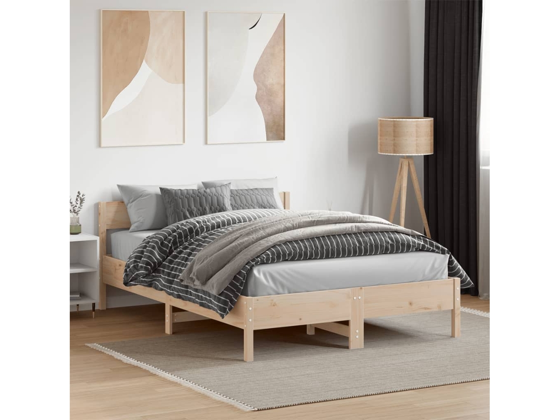 Cama Sem Colchão 120x190 Cm Madeira De Pinho Maciça