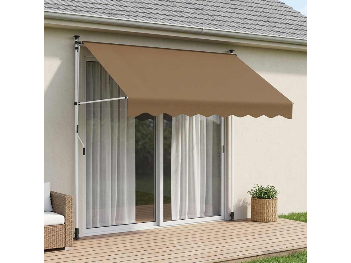 Vidaxl Toldo Retrátil Manual Bege 350 Cm