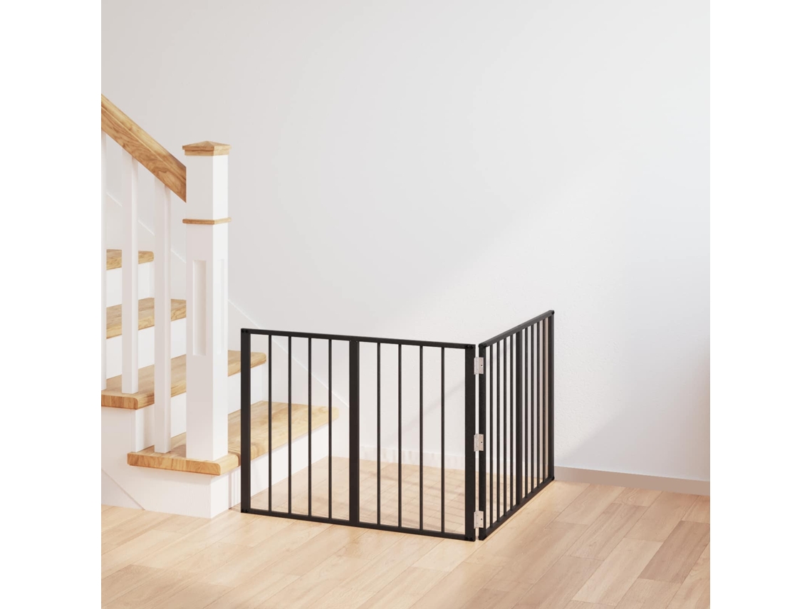 Vidaxl Portão Para Cachorros 2 Unid. Preto 80 X 60 Cm Aço Galvanizado