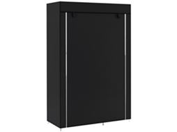 Roupeiro Dobrável com 6 Prateleiras e 1 Barra, 103x43x162.5cm, Preto BTFORUS