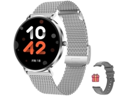 Relógio Inteligente T8Pro Amoled 1.32 de Aço Com Chamada Bluetooth Prata